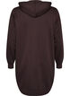 Sweat &agrave; capuche long avec zip et poches, Marron, Packshot image number 1