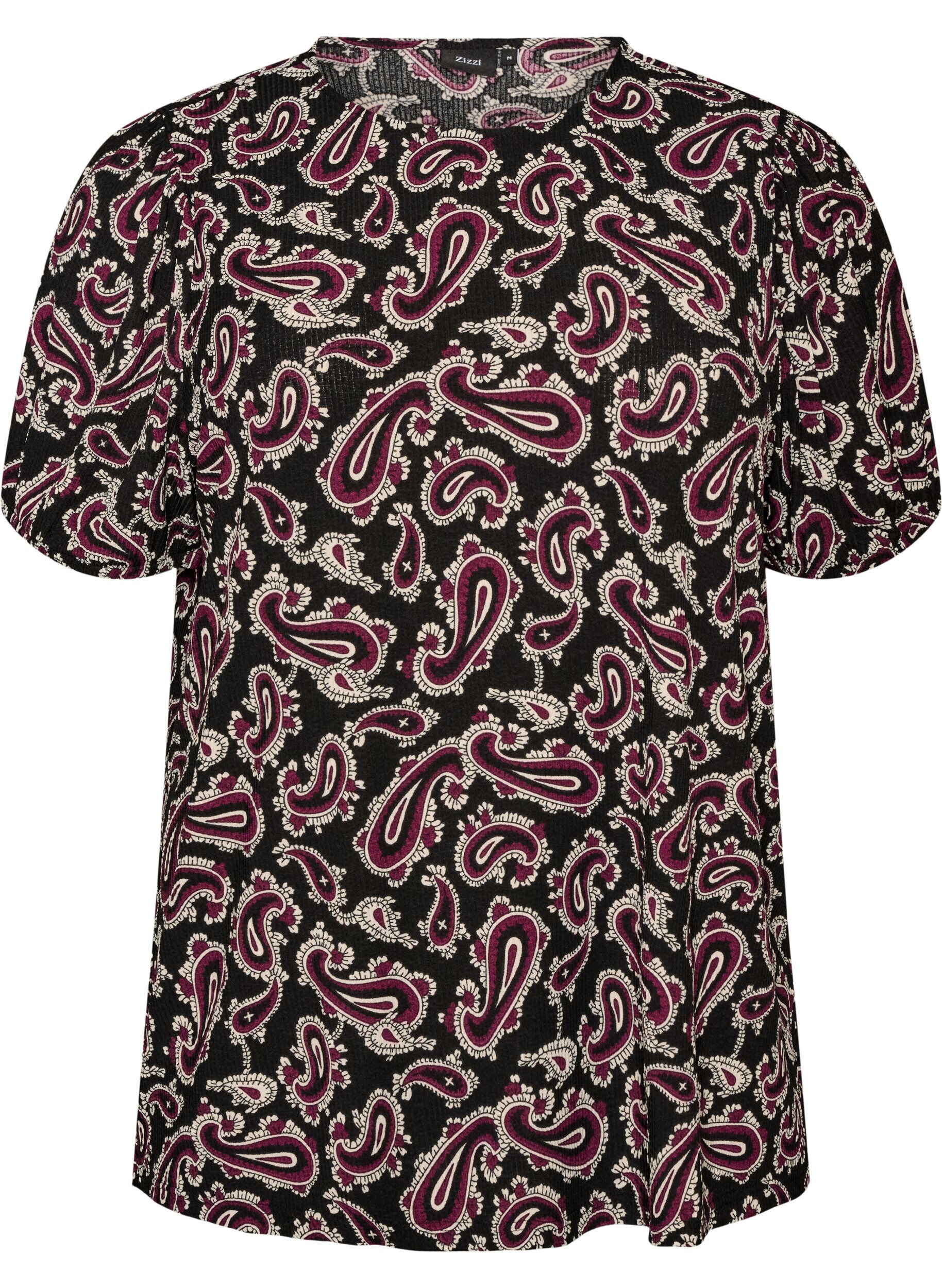 Blouse imprim&eacute; cachemire &agrave; manches longues