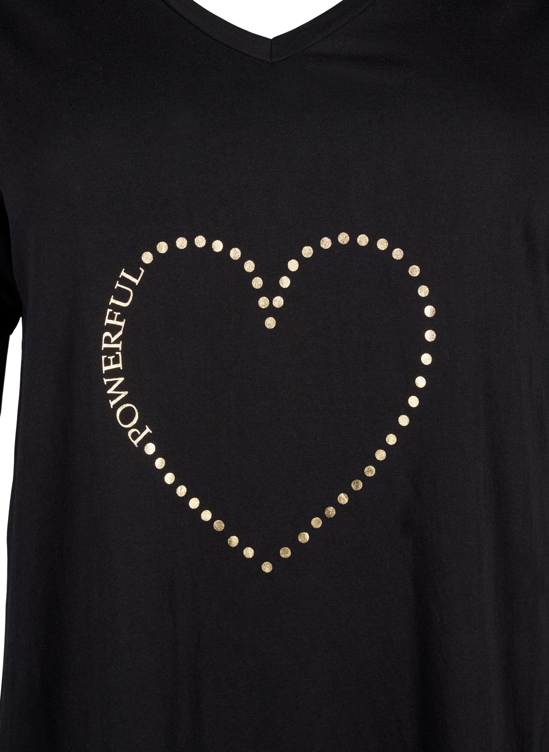 Zizzi Chemise de nuit en coton biologique et &agrave; col en V, , Packshot image number 2