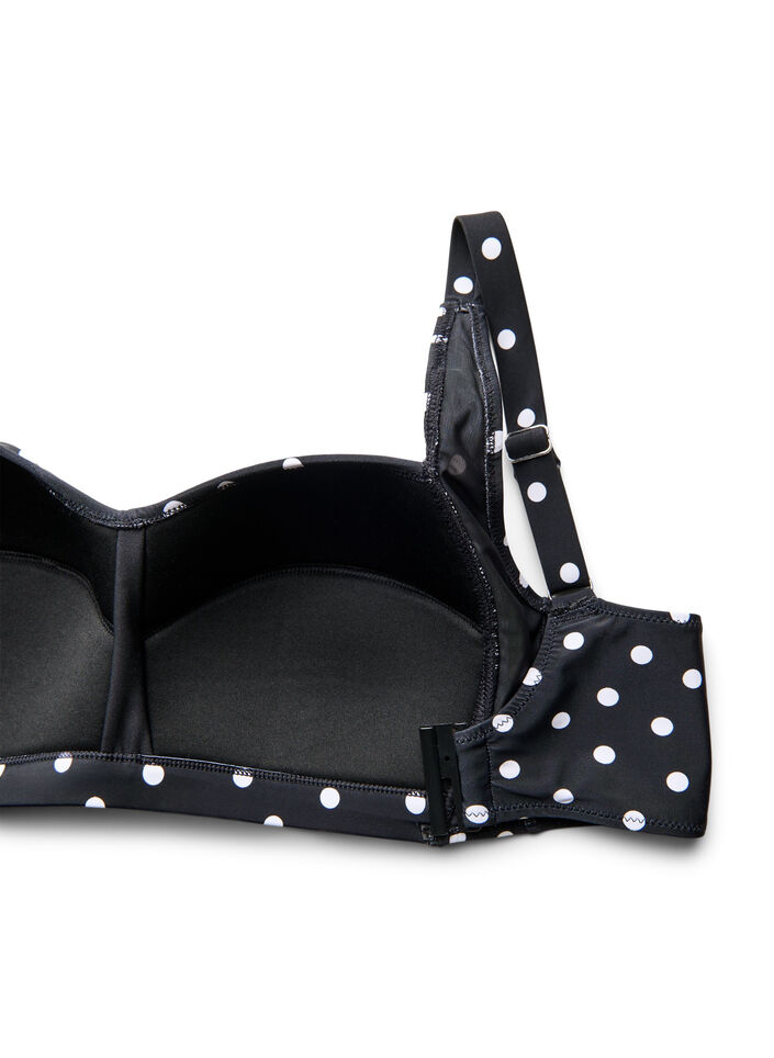 Haut de bikini rembourr&eacute; et imprim&eacute;, Noir, Packshot