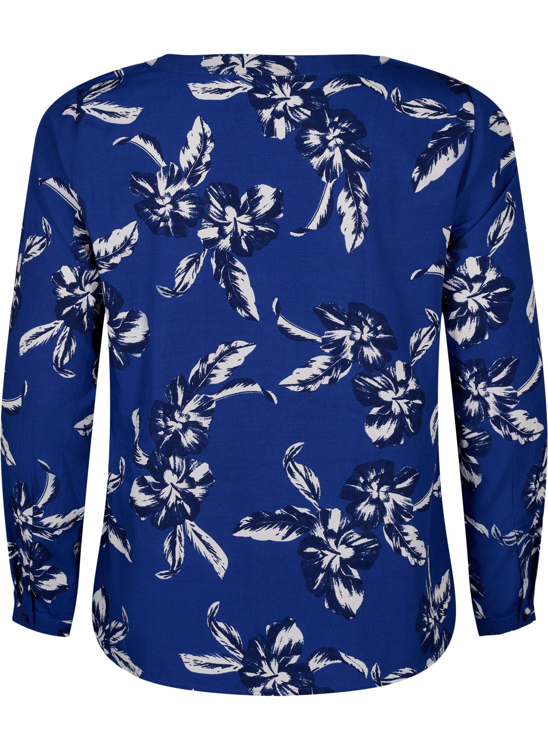 Zizzi FLASH - chemisier &agrave; manches longues avec imprim&eacute;, Navy Blazer Flower, Packshot image number 1