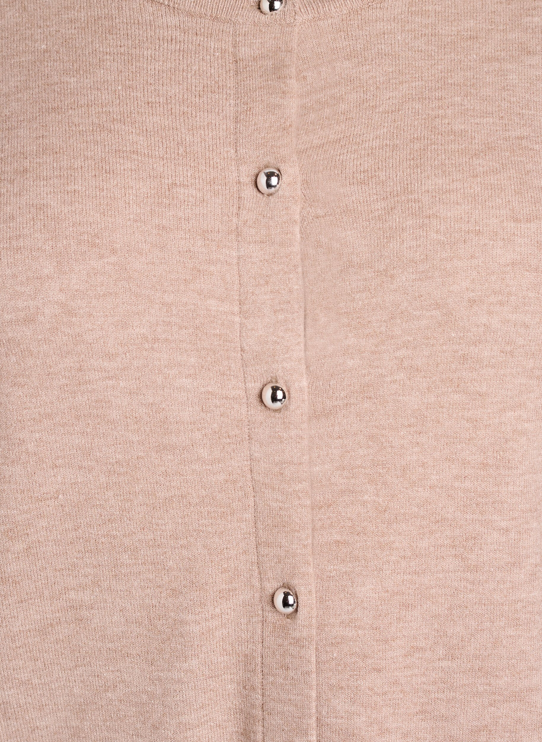 ZizziCardigan &agrave; boutons ronds, Beige, Packshot image number 2
