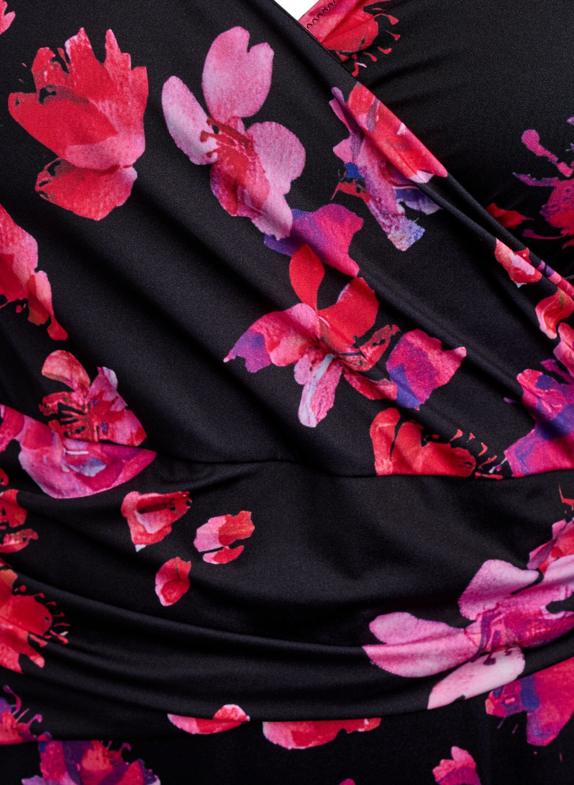 Zizzi Maillot de bain drap&eacute; effet cache-c&oelig;ur, Noir, Packshot image number 2