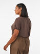 Basic T-shirt col V en viscose, Marron, Model image number 2