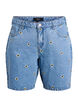 Shorts en jean avec des fleurs brod&eacute;es, Bleu Clair, Packshot image number 0