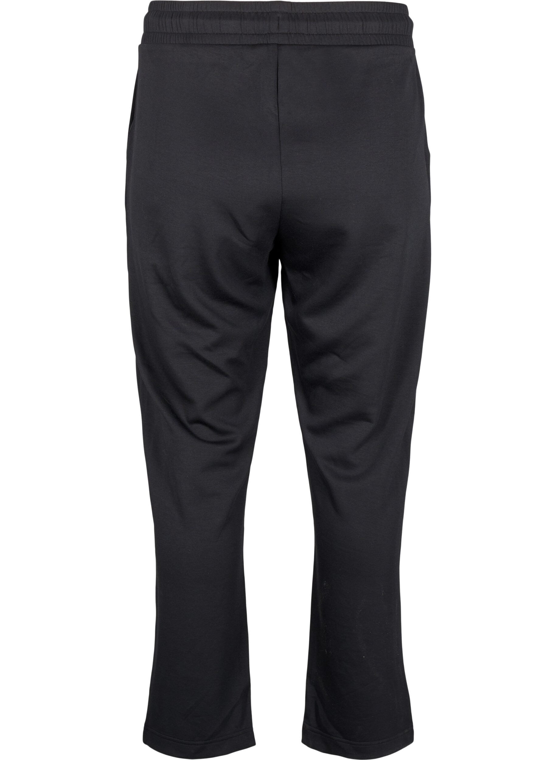 Zizzi Pantalons de surv&ecirc;tement avec poches et taille haute, Noir, Packshot image number 1