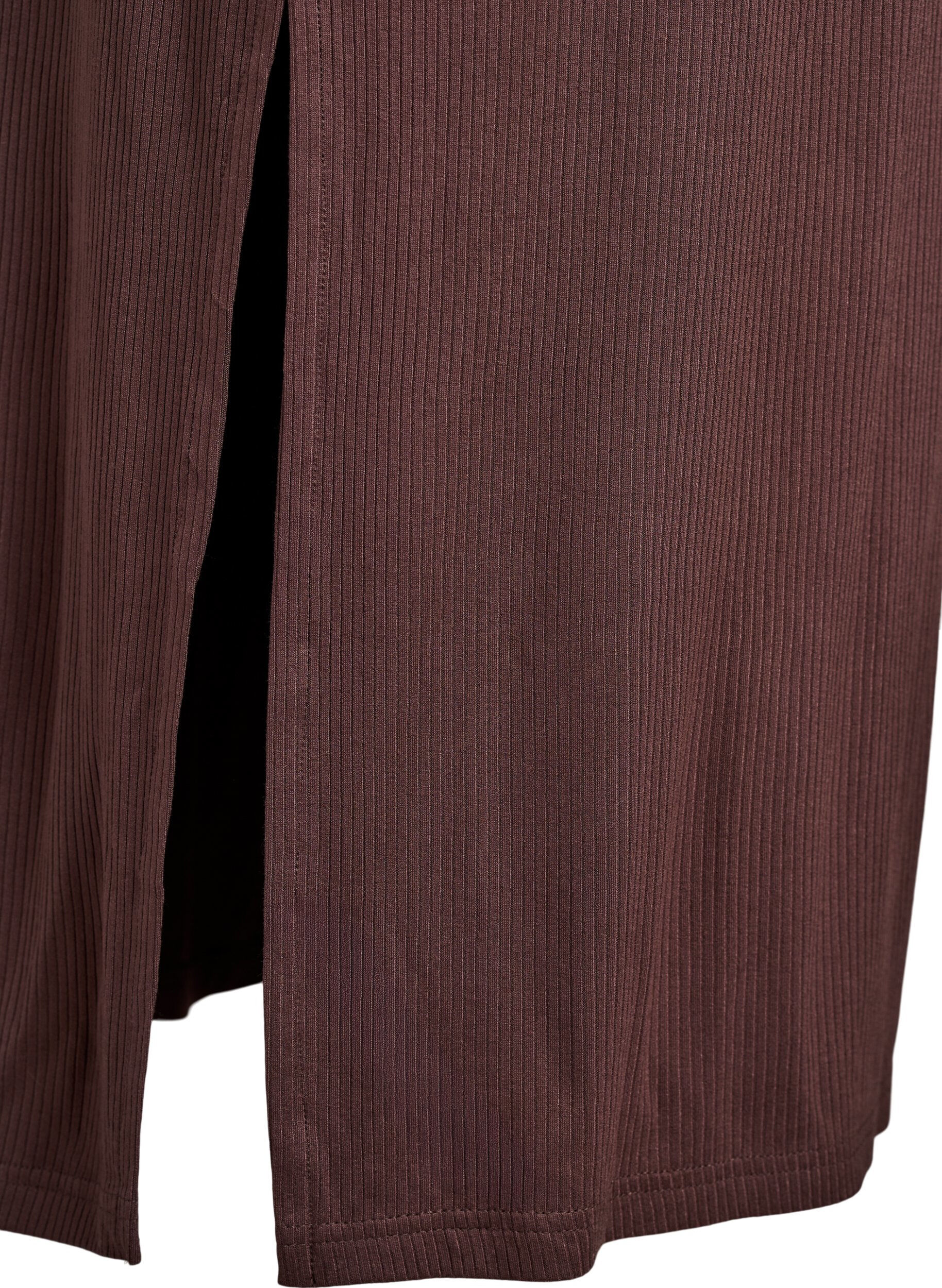 Zizzi Robe c&ocirc;tel&eacute;e sans manches en viscose, Marron, Packshot image number 3