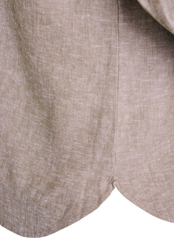 Chemise en lin et viscose avec manches 3/4, Marron, Packshot image number 3