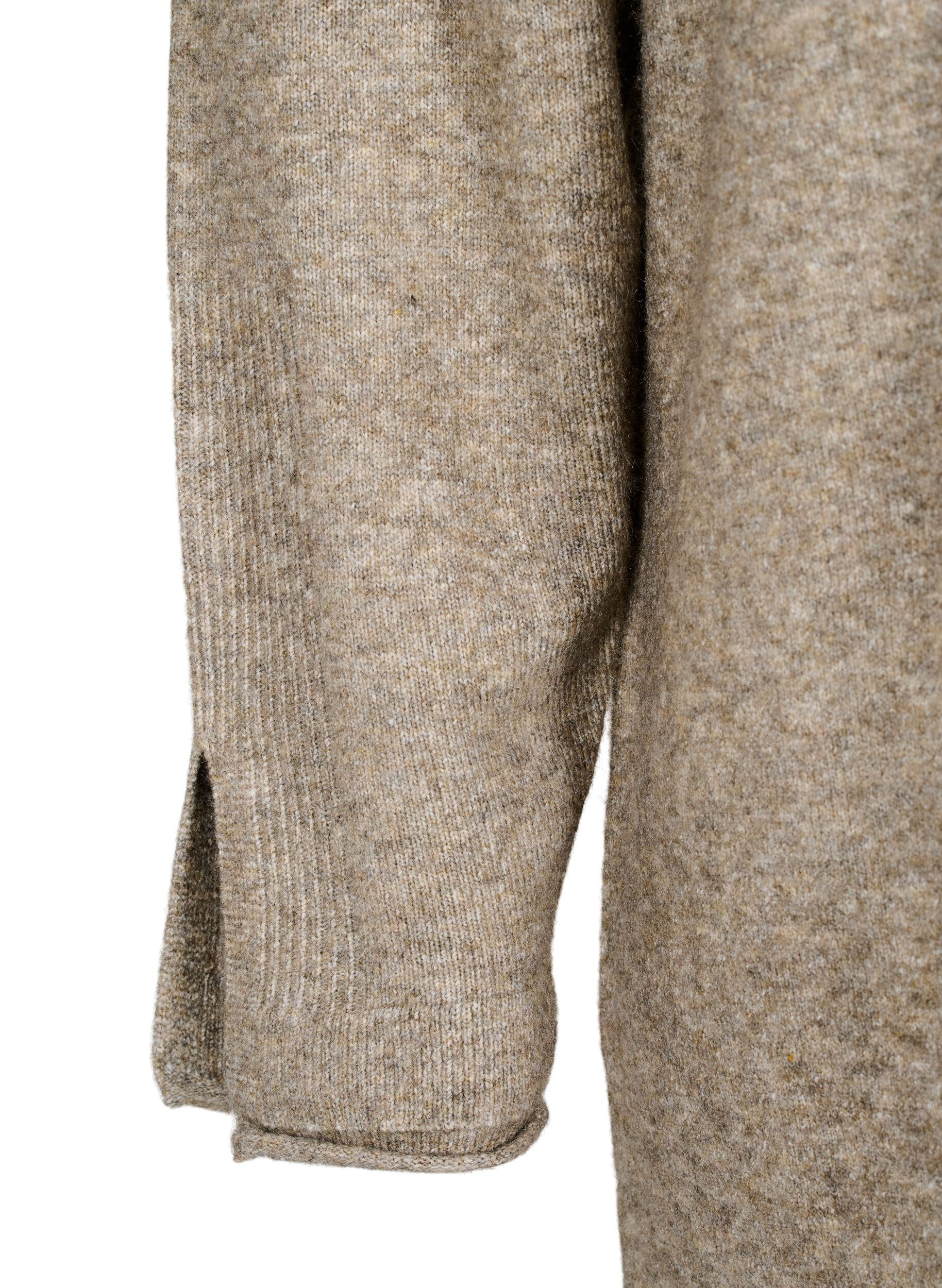 Zizzi Robe en tricot avec des fentes, Walnut Mel., Packshot image number 3