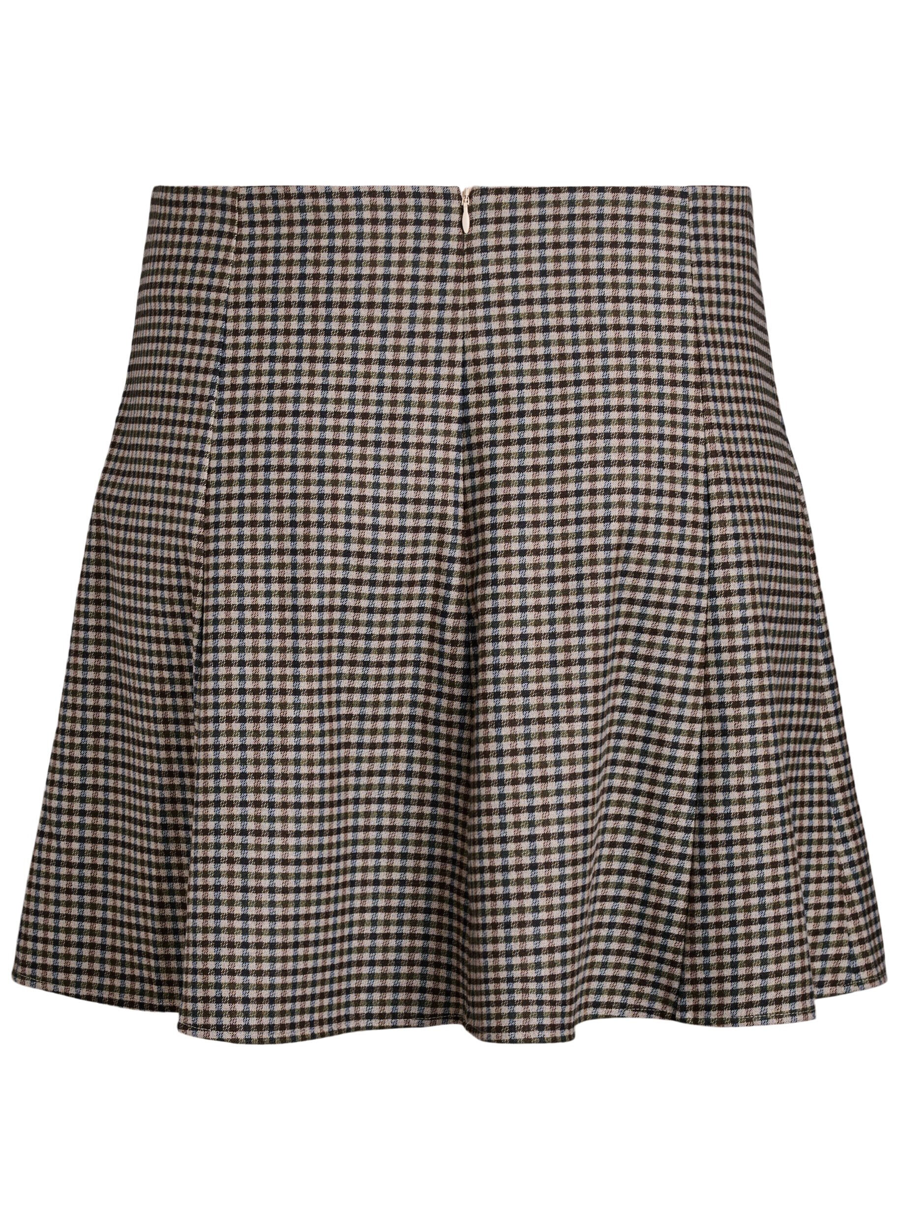 Zizzi Jupe courte &agrave; coupe &eacute;vas&eacute;e, Marron, Packshot image number 1