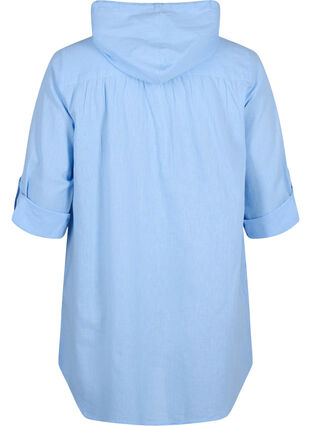 Tunique à capuche en coton et lin, Serenity, Packshot image number 1