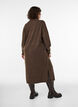 Robe pull avec col roul&eacute; et fentes, Marron, Model image number 1