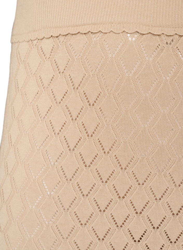 Jupe tricot&eacute;e avec broderie ajour&eacute;e, Beige, Packshot image number 2