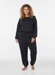 Pantalon en jersey taille haute avec poches, Noir, Model image number 0