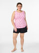 Top avec imprim&eacute; et bord en dentelle, Rose, Model image number 1