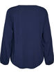 Blouse en viscose avec col en V et ourlet arrondi, Bleu, Packshot image number 1