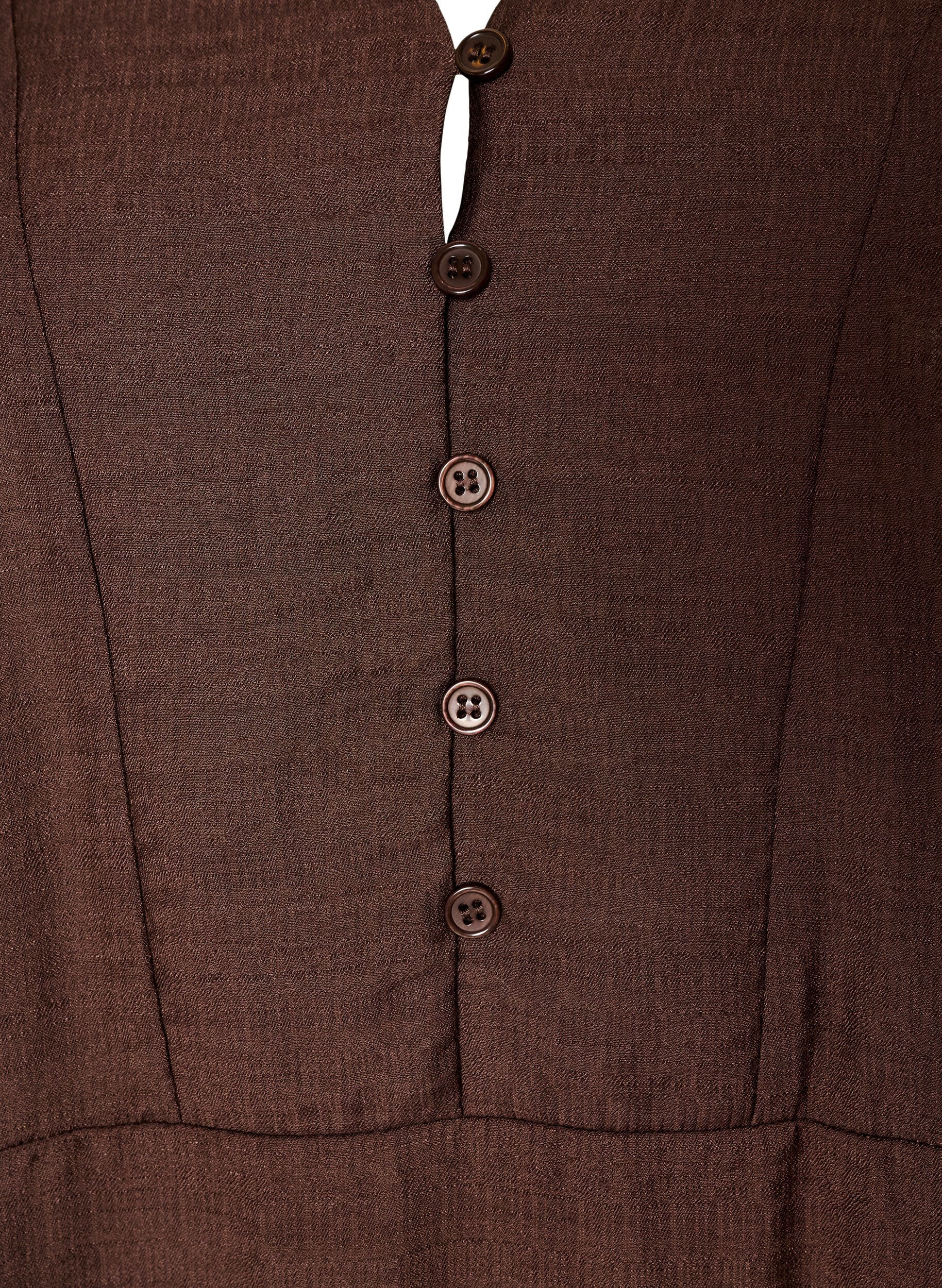 ZizziRobe en viscose avec broderies et volants &eacute;tag&eacute;s, Marron, Packshot image number 2