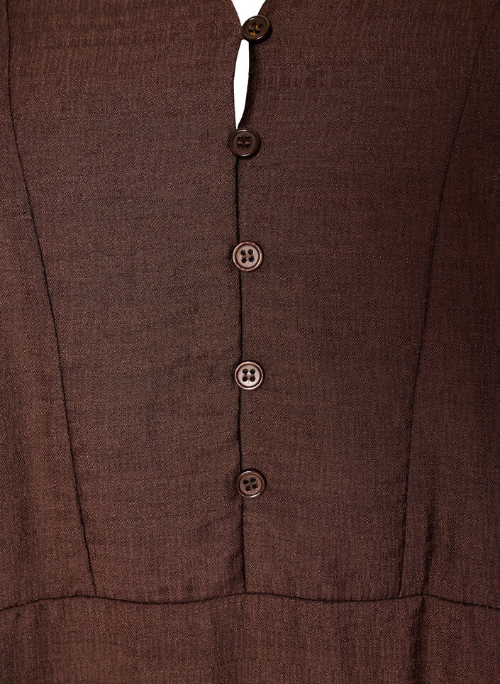 Robe en viscose avec broderies et volants &eacute;tag&eacute;s, Marron, Packshot image number 2