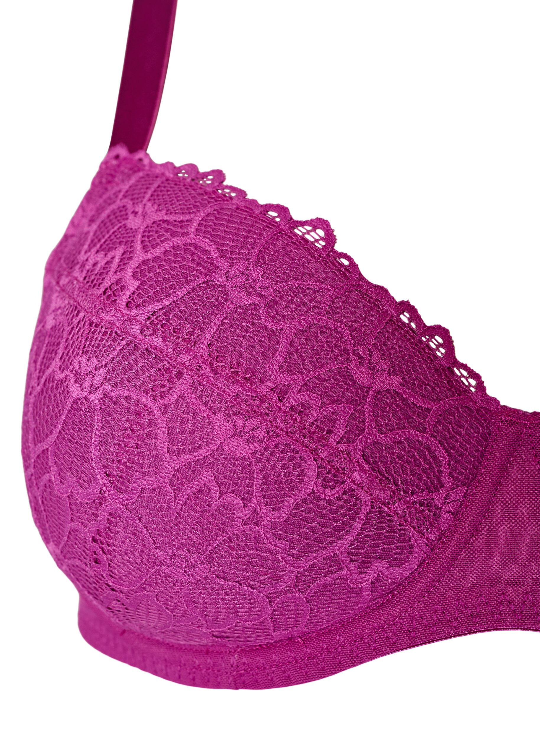ZizziSoutien-gorge rembourr&eacute; avec dentelle et armatures, Violet, Packshot image number 2