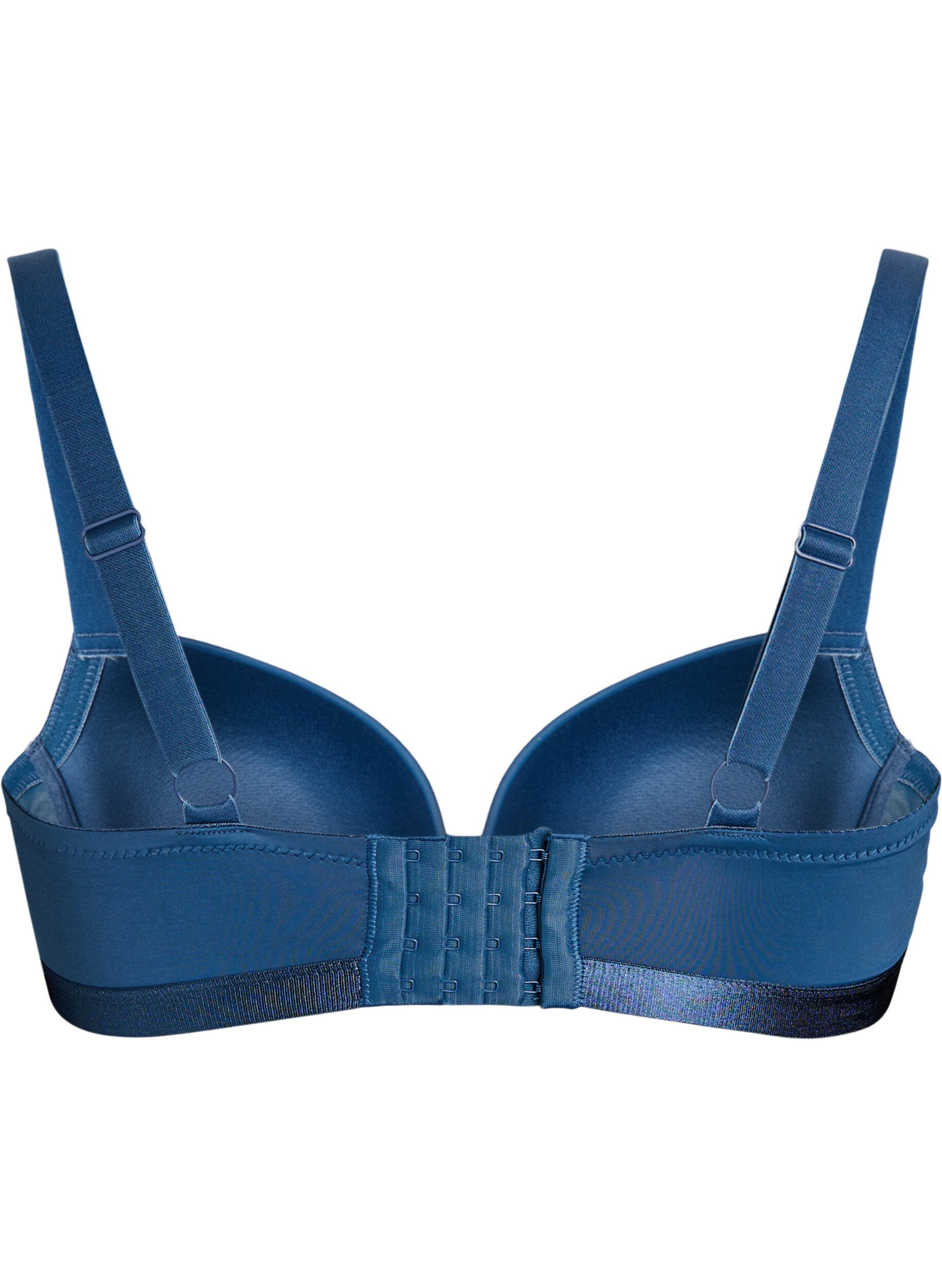 Zizzi Soutien-gorge moul&eacute; avec maille, Bleu, Packshot image number 1