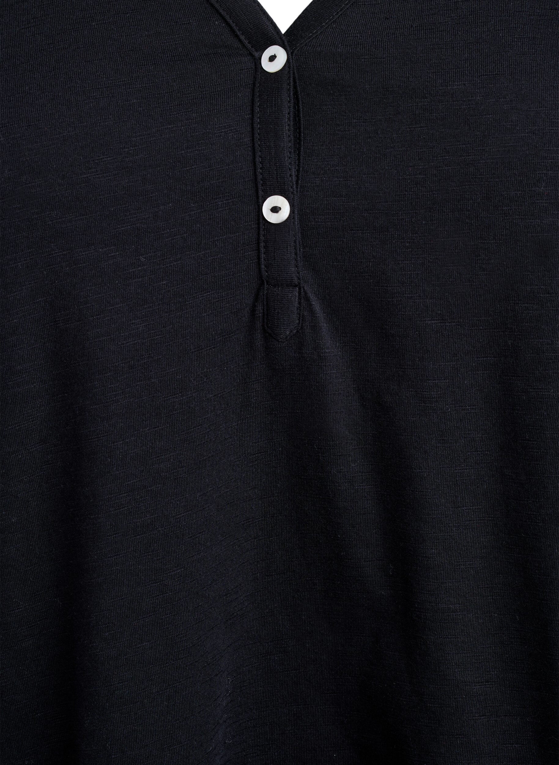 ZizziT-shirt dot&eacute; de boutons, Noir, Packshot image number 2
