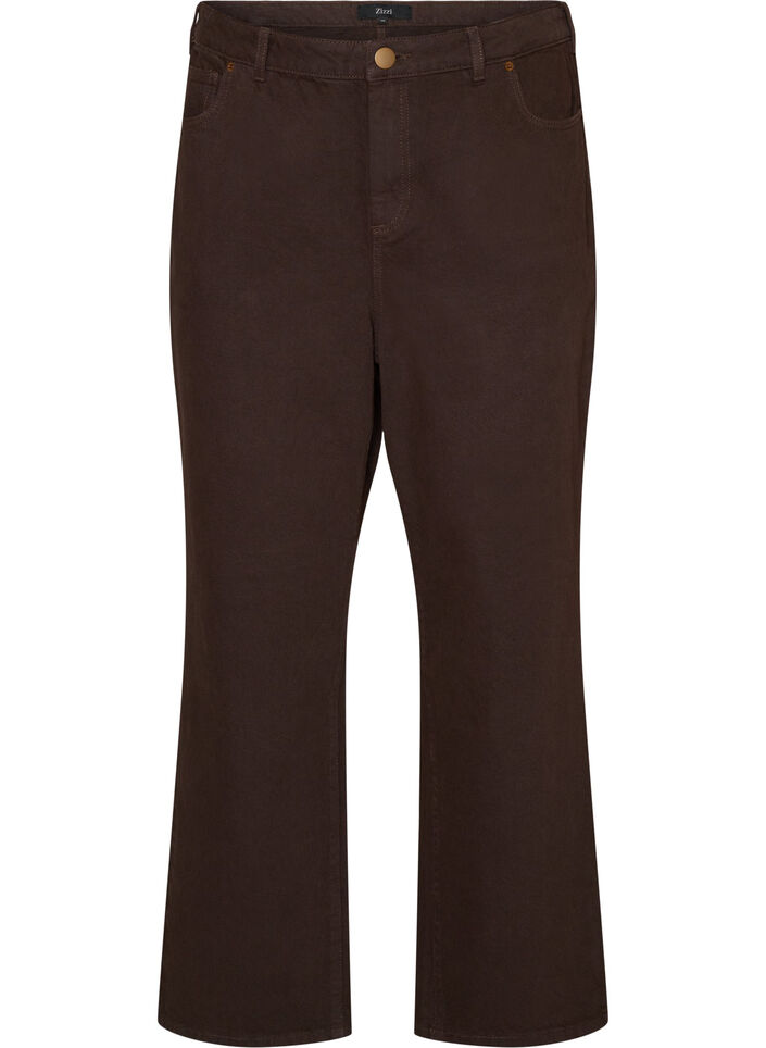 Jean Kiana coupe droite de couleur, Marron, Packshot image number 0