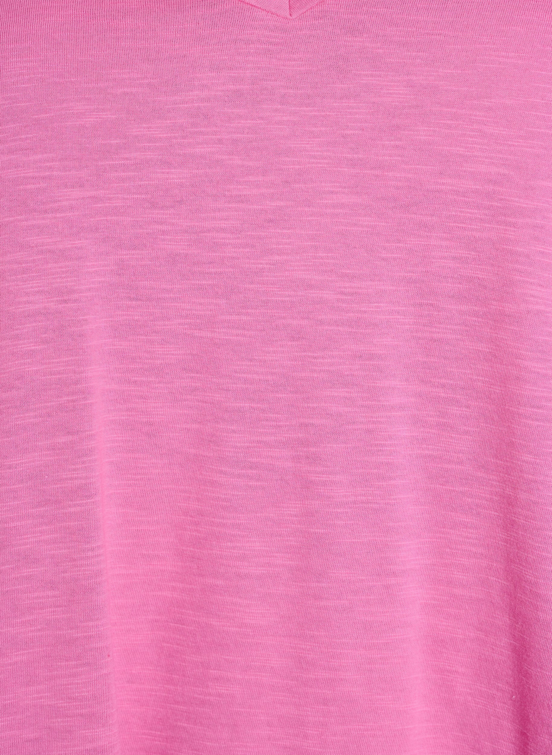 Zizzi T-shirt basique &agrave; manches courtes et col en V, Rose, Packshot image number 2