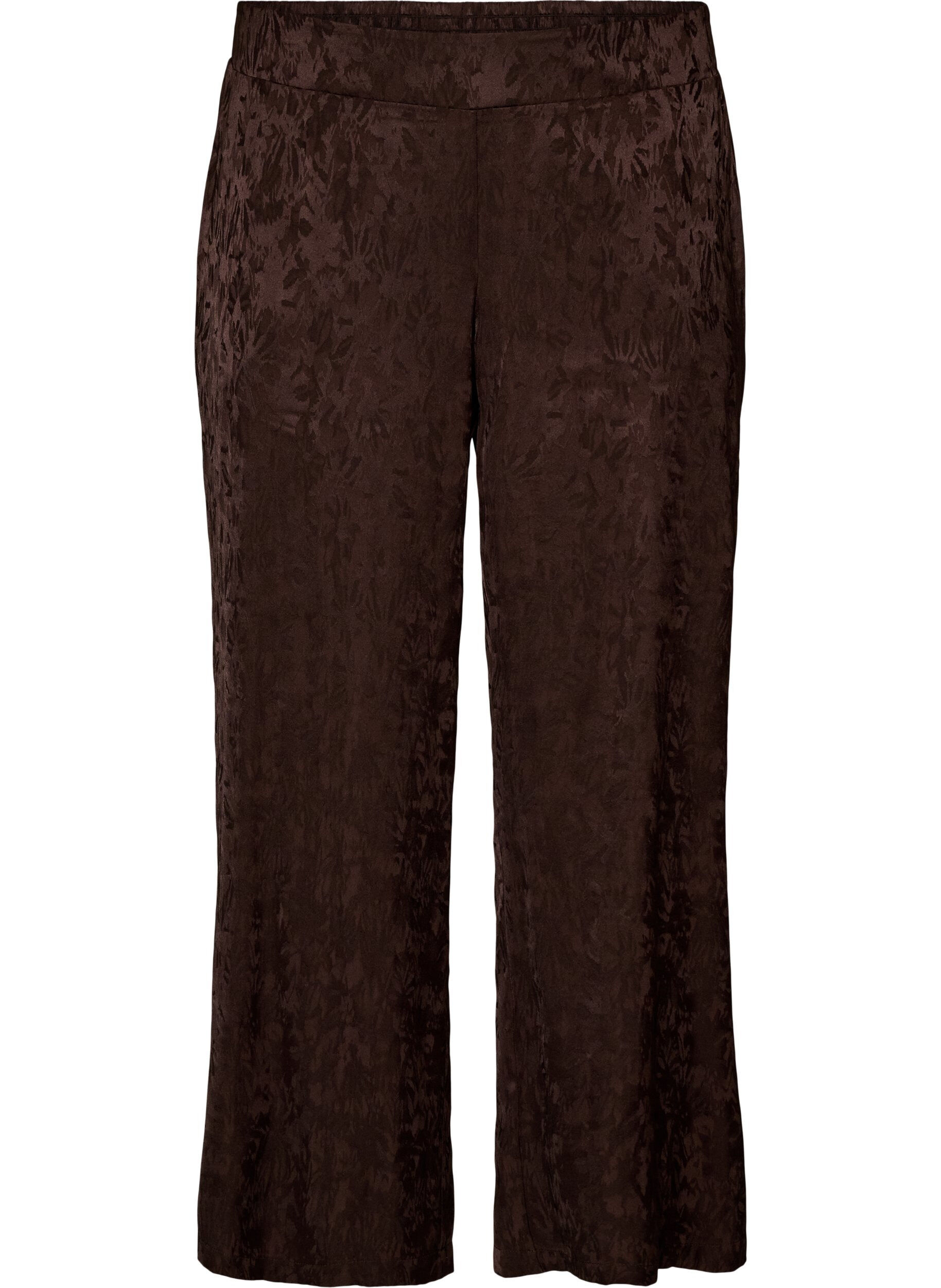 ZizziPantalon ample &agrave; motif cachemire et taille haute, Marron, Packshot image number 0