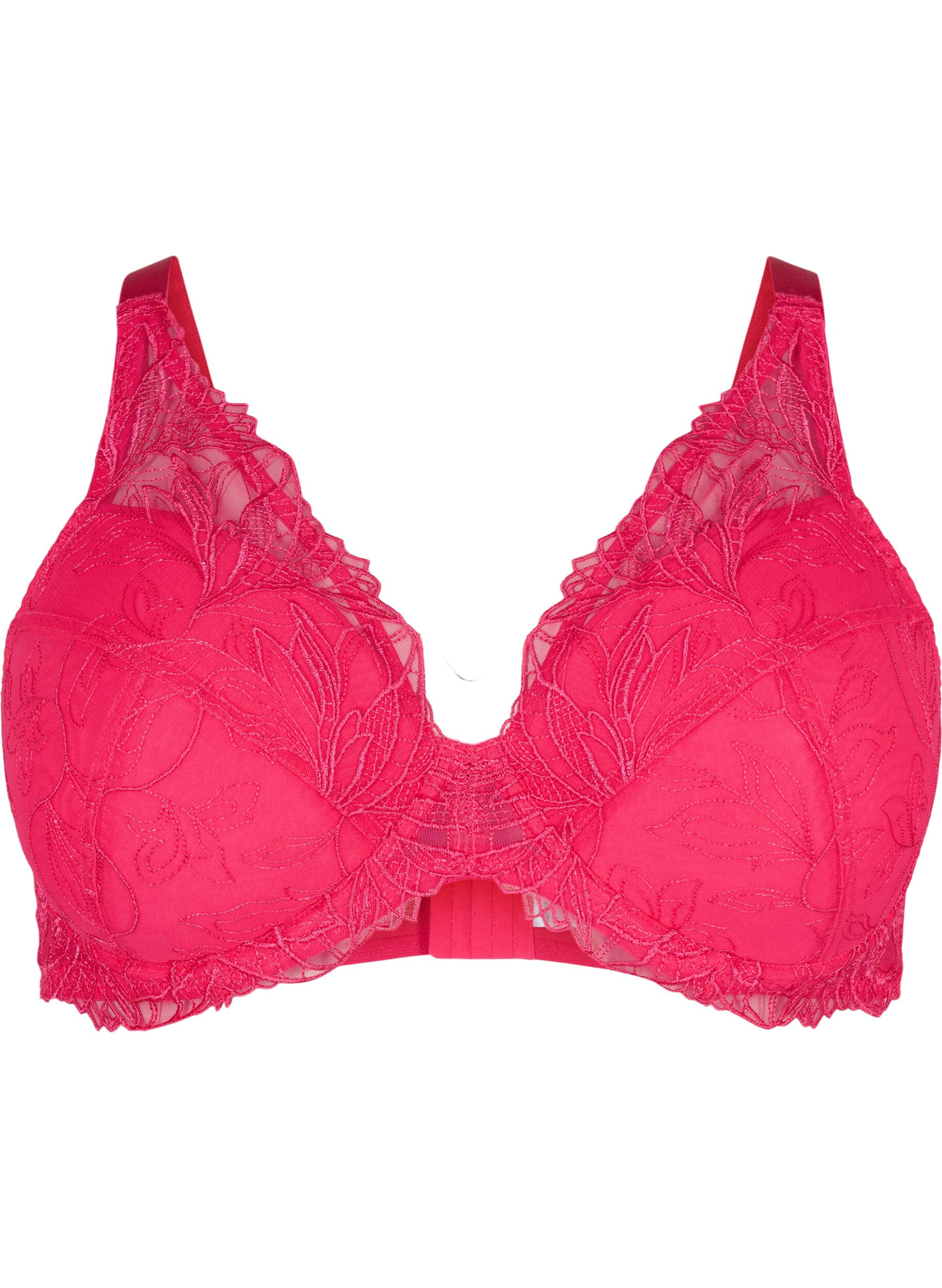 Zizzi Soutien-gorge en dentelle rembourr&eacute; avec armature, Rose, Packshot image number 0