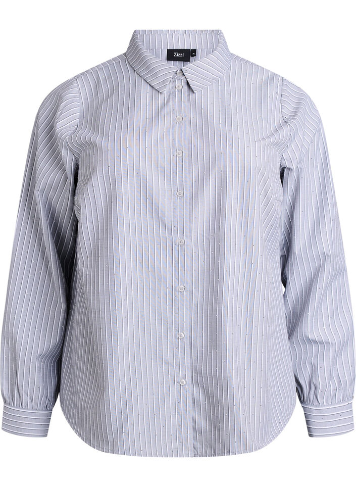 Chemise rayée avec des clous, Noir, Packshot image number 0