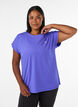 T-shirt de sport couleur unie, Bleu, Model image number 0