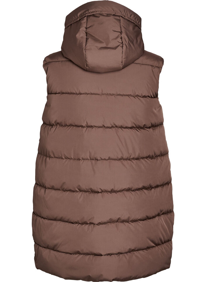 Veste longue avec capuche et poches, Marron, Packshot image number 1