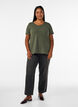 T-shirt Basic uni en coton, Vert, Model image number 1