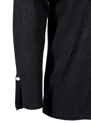 Blouse en tricot de viscose scintillante, Black w. DTM Lurex, Packshot image number 3