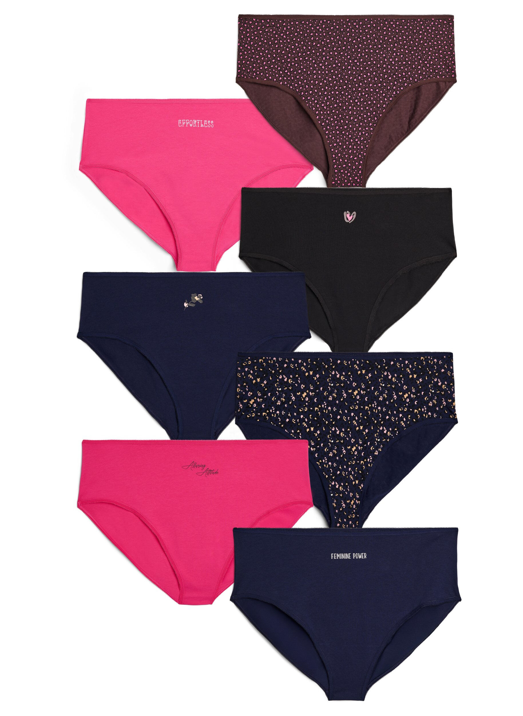 7-pack de culottes avec une taille standard