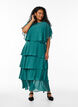 Robe maxi avec plusieurs couches de volants et cape amovible, Vert fonc&eacute;, Model image number 4
