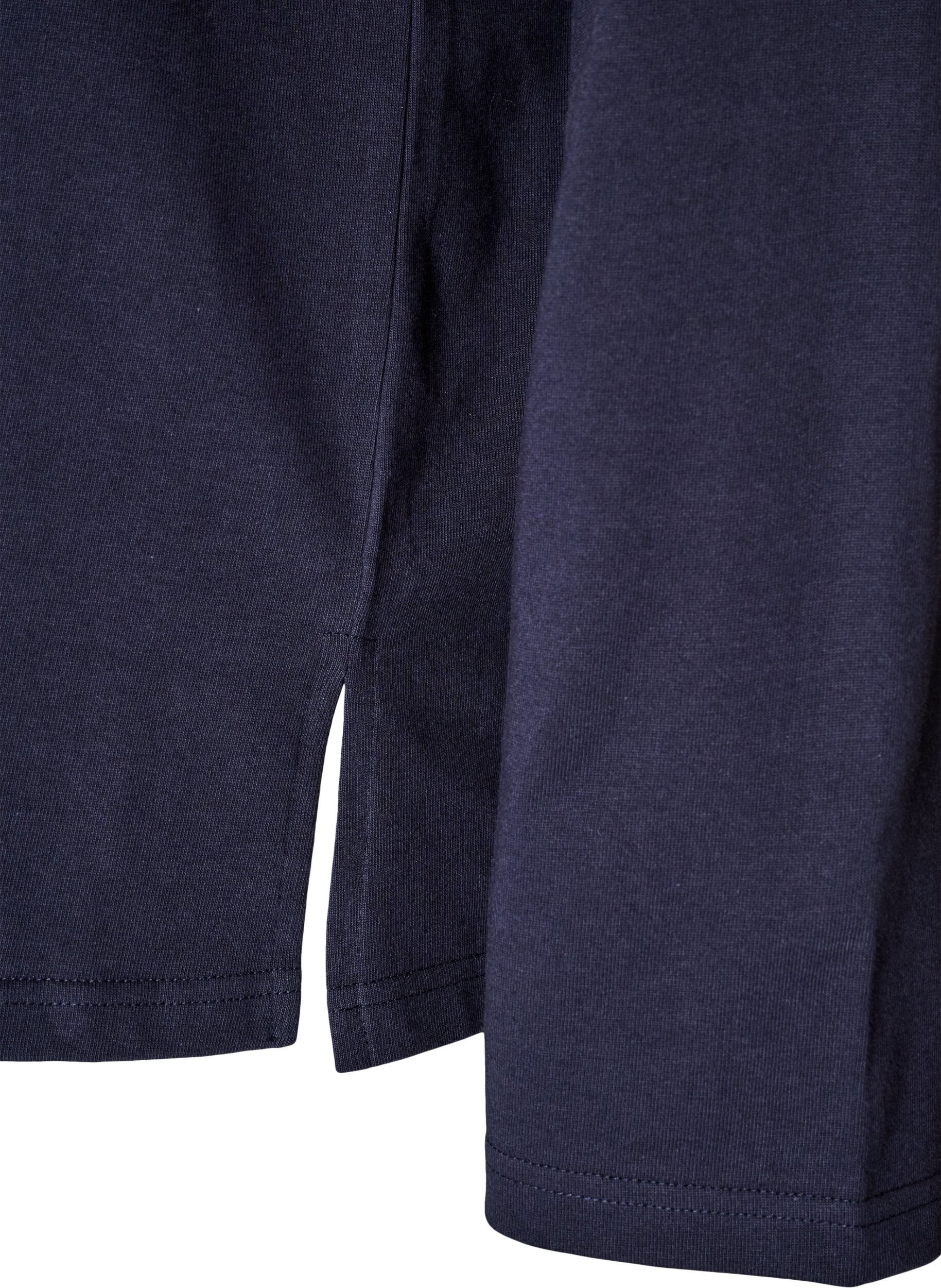 ZizziBlouse en jersey &agrave; manches longues avec inscription, Bleu, Packshot image number 3