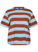 T-shirt oversize &agrave; rayures et manches 1/2, Bleu Clair, Packshot image number 0