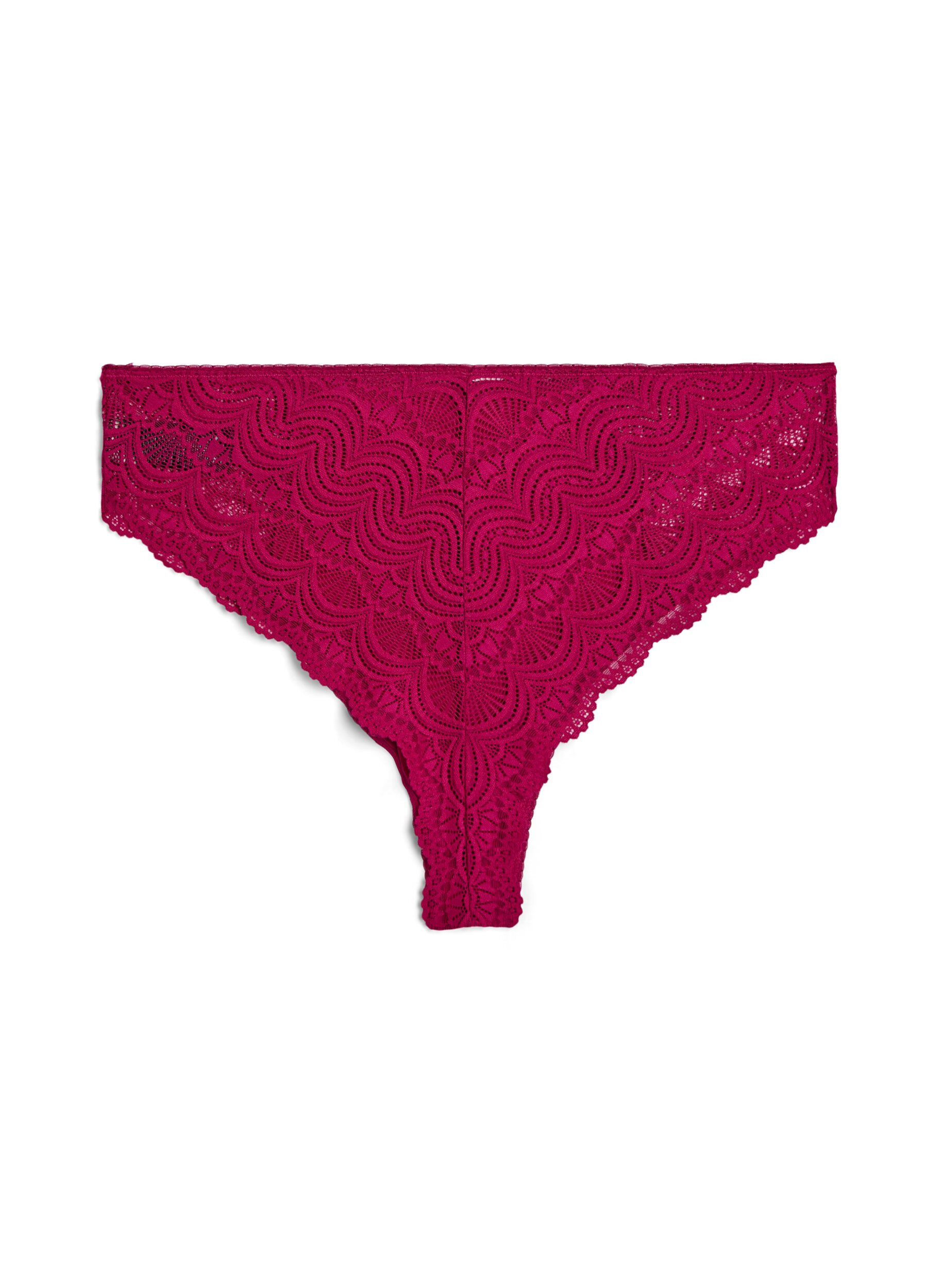 Zizzi Slip br&eacute;silien en microfibre avec dentelle, Boysenberry, Packshot image number 1