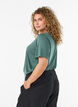Blouse avec empi&egrave;cement en dentelle et manches ballon, Vert, Model image number 2