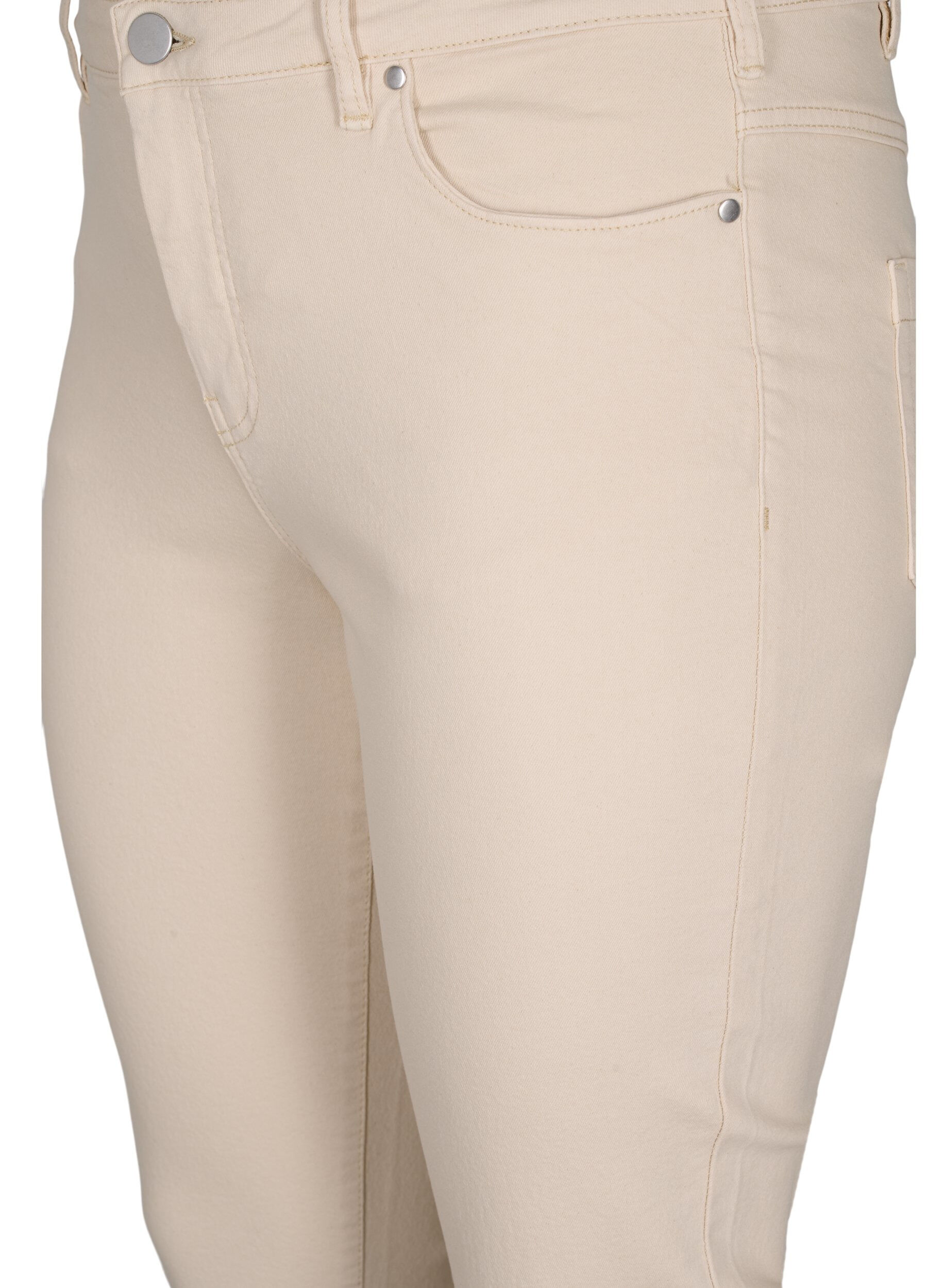 Zizzi Pantalon capri Emily ajust&eacute;, Oatmeal, Packshot image number 2