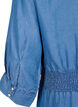 Robe en denim souple avec manches 3/4 et smock, Blue denim, Packshot image number 3