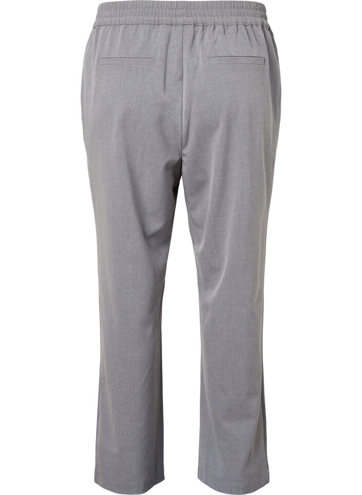 Pantalon mélangé gris avec élastique à la taille, Medium Grey Melange, Packshot image number 1