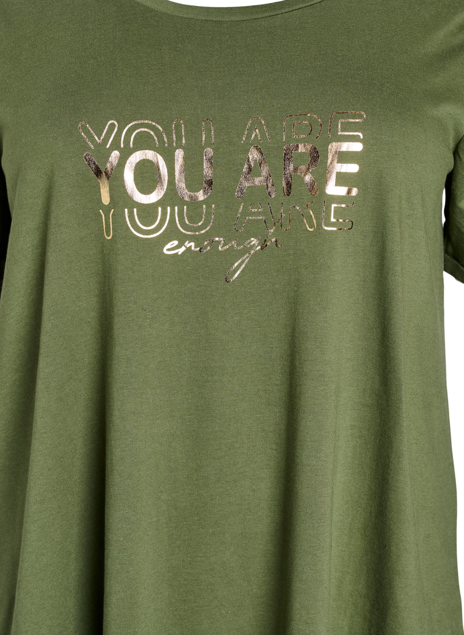 Zizzi Chemise de nuit &agrave; manches courtes en coton biologique, Vert, Packshot image number 2