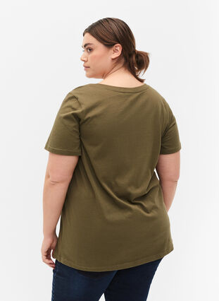 T-shirt en coton avec impression sur le devant, Ivy Green MADE WITH, Model image number 1