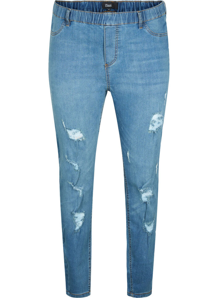 Jeggings avec déchirures, Blue denim, Packshot image number 0