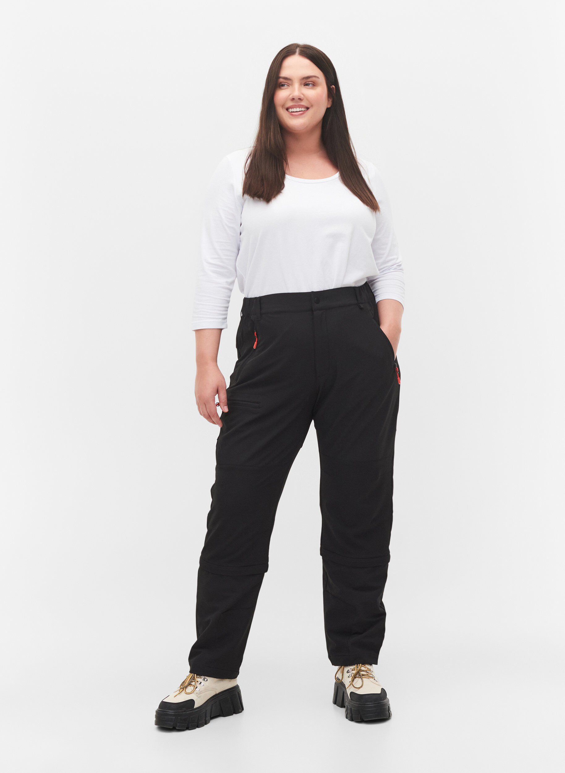 Zizzi Pantalon de randonn&eacute;e avec jambes amovibles, Black, Model image number 0