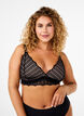 Bralette avec dentelle et rembourrage doux, Noir, Model image number 0