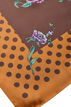 Foulard carr&eacute; &agrave; l&rsquo;aspect satin avec un motif, Marron, Packshot image number 1