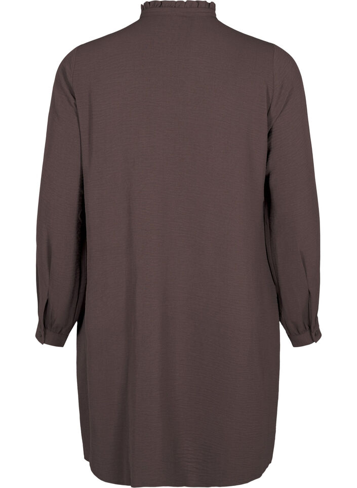 Robe à manches longues avec détails volantés, Chocolate Martini, Packshot image number 1